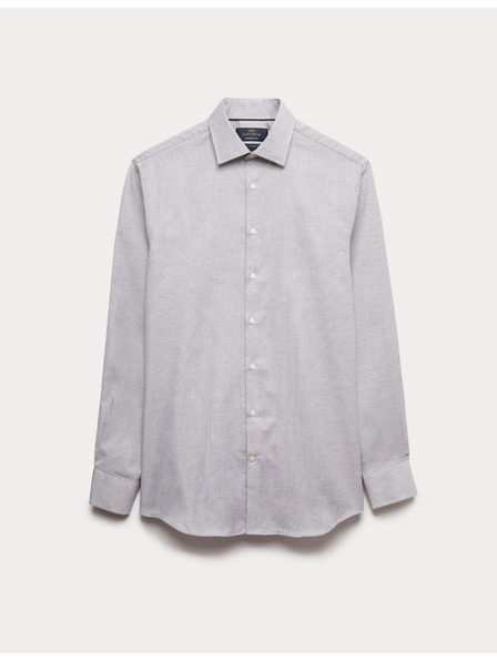 Marks & Spencer Luksuzna srajca normalnega kroja iz čiste bombaže s teksturo Marks & Spencer rdeča