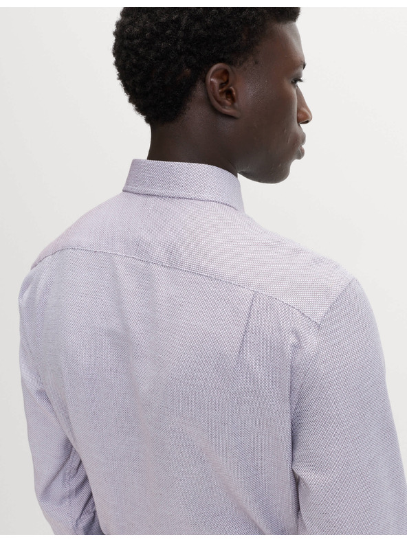 Marks & Spencer Luksuzna srajca normalnega kroja iz čiste bombaže s teksturo Marks & Spencer rdeča