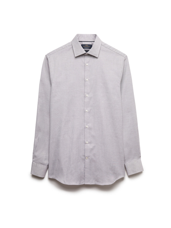 Marks & Spencer Luksuzna srajca normalnega kroja iz čiste bombaže s teksturo Marks & Spencer rdeča