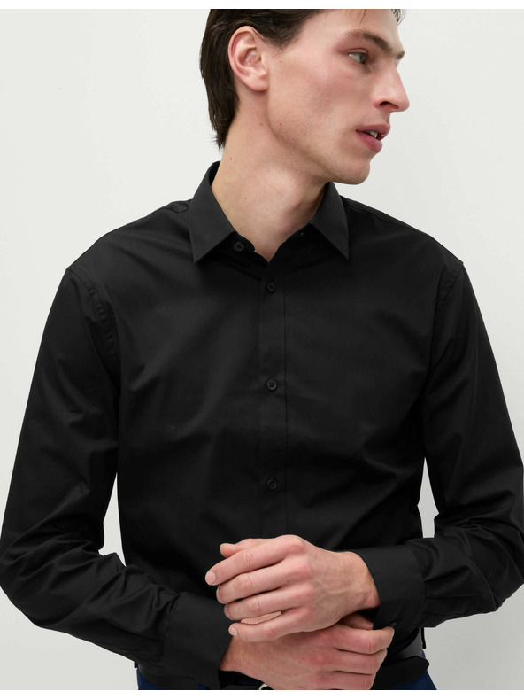 Marks & Spencer Srajca ozkega kroja, enostavno likanje Marks & Spencer črna