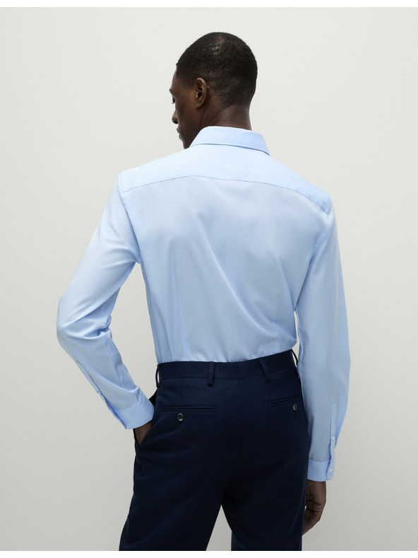 Marks & Spencer Srajca ozkega kroja iz bombažne mešanice z nekrčljivo obdelavo Marks & Spencer modra