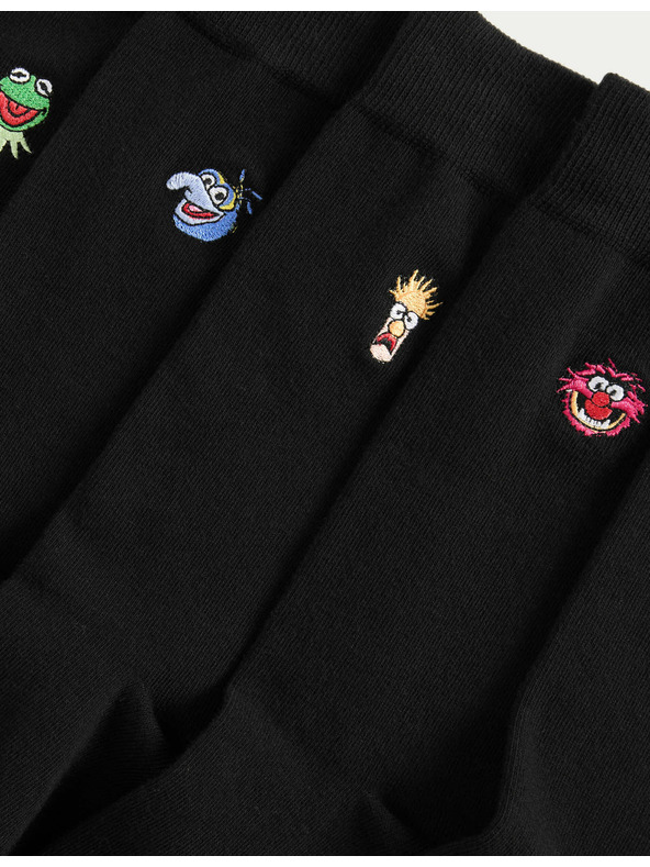 Marks & Spencer 5 kosov nogavic Cool Fresh™ Muppets z visoko vsebnostjo bombaža Marks & Spencer črna