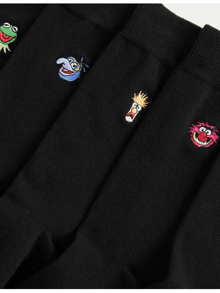 Marks & Spencer 5 kosov nogavic Cool Fresh™ Muppets z visoko vsebnostjo bombaža Marks & Spencer črna