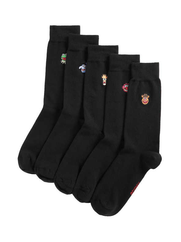 Marks & Spencer 5 kosov nogavic Cool Fresh™ Muppets z visoko vsebnostjo bombaža Marks & Spencer črna