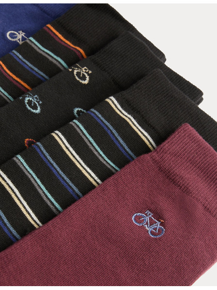 Marks & Spencer 5 parov nogavic Cool & Fresh™ z visokim deležem bombaža in motivom kolesa Marks & Spencer črna