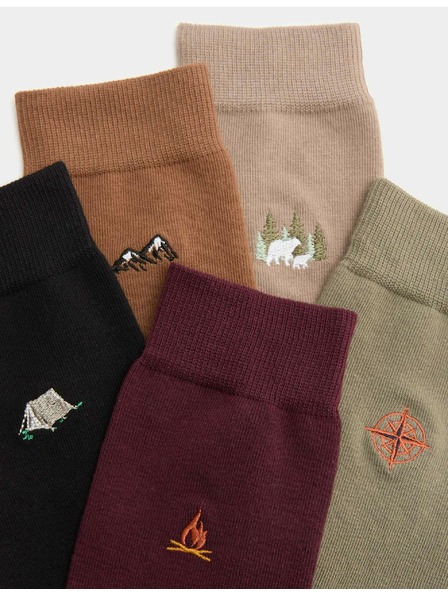 Marks & Spencer 5 kosov nogavic Cool Fresh™ Outdoor z visoko vsebnostjo bombaža Marks & Spencer večbarvna