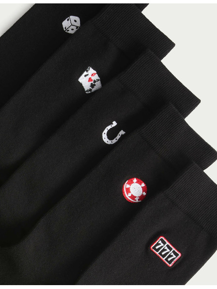 Marks & Spencer 5 parov nogavic Cool & Fresh™ Casino z visokim deležem bombaža Marks & Spencer črna