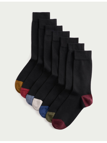 Marks & Spencer Nogavice Cool & Fresh™ z visokim deležem bombaža, v različnih izvedbah, komplet 7 parov Marks & Spencer črna