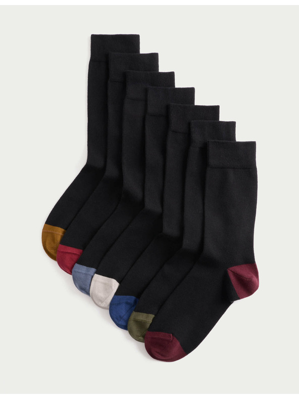 Marks & Spencer Nogavice Cool & Fresh™ z visokim deležem bombaža, v različnih izvedbah, komplet 7 parov Marks & Spencer črna