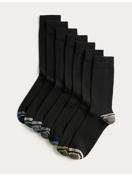 Marks & Spencer 7 parov visoko bombažnih nogavic Cool & Fresh™ Marks & Spencer črna