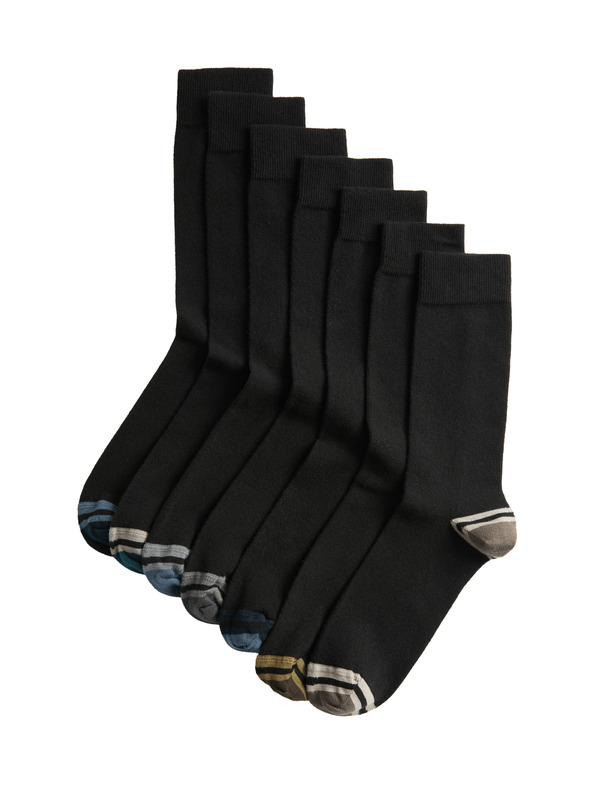 Marks & Spencer 7 parov visoko bombažnih nogavic Cool & Fresh™ Marks & Spencer črna