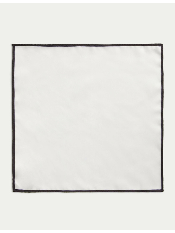 Marks & Spencer Svileni žepni robček iz čiste svile Marks & Spencer bela