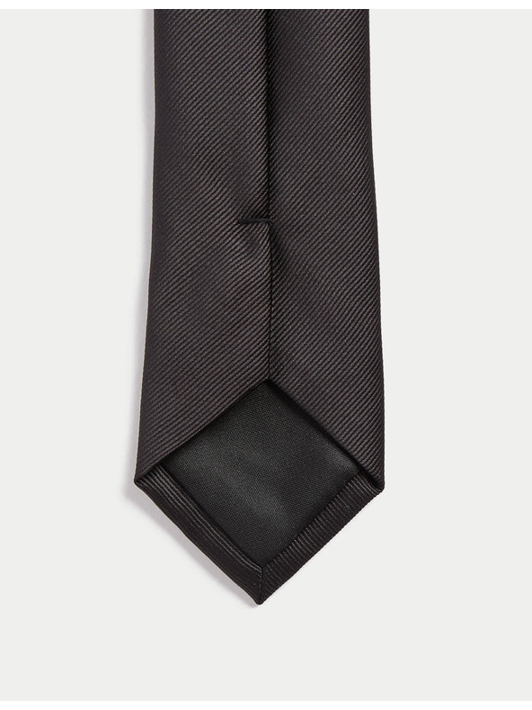 Marks & Spencer Ozka enoborvna kravata, primerna za pranje v pralnem stroju Marks & Spencer črna