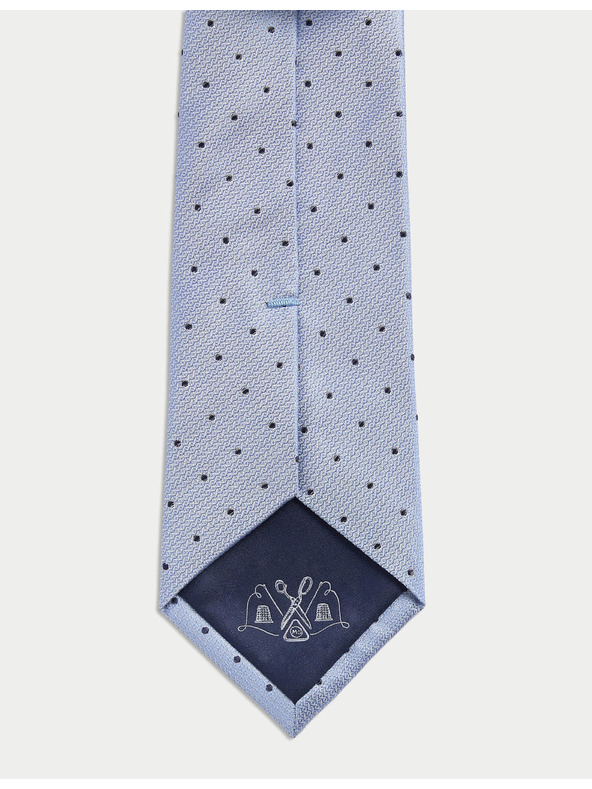 Marks & Spencer Pikčasta kravata iz čiste svile Marks & Spencer modra
