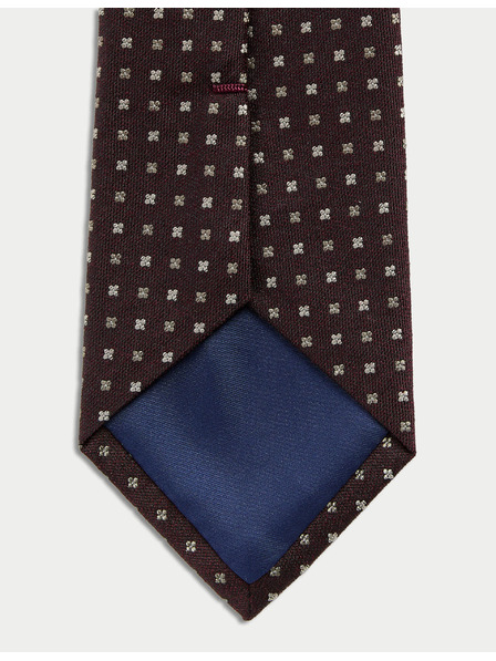 Marks & Spencer Kravata z geometrijskim vzorcem, z visokim deležem svile in volne Marks & Spencer rdeča