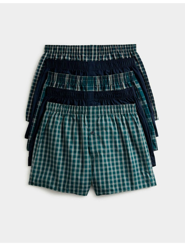 Marks & Spencer Tkane boksarice s tehnologijo StayNew™ iz čistega bombaža, 5 kosov Marks & Spencer zelena