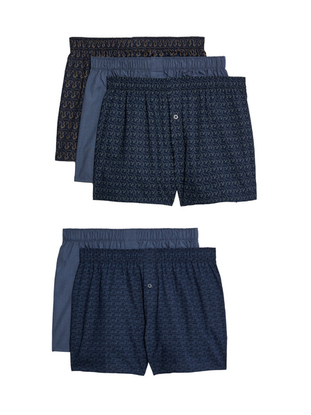 Marks & Spencer 5 kosov tkanih boksaric iz čistega bombaža s potiskom živali Marks & Spencer mornarsko modra