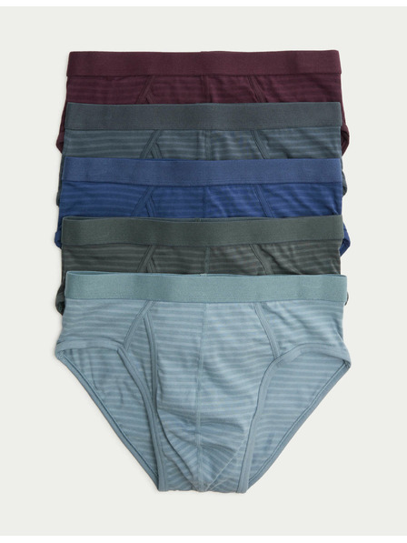 Marks & Spencer Bombažne spodnje hlačke z raztezkom, s tehnologijo Cool & Fresh™, 5 kosov Marks & Spencer večbarvna