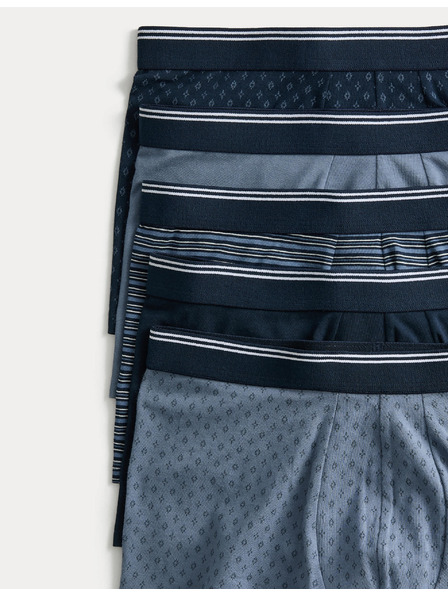 Marks & Spencer Bočne bombažne raztegljive boksarice s tehnologijo Cool & Fresh™, 5 kosov Marks & Spencer modra