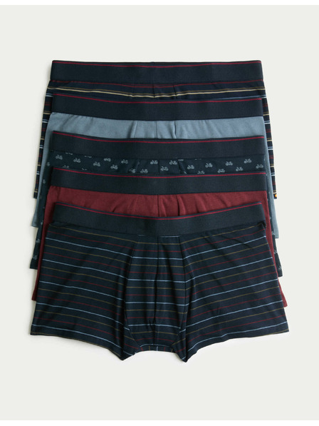 Marks & Spencer Bočne bombažne raztegljive boksarice s tehnologijo Cool & Fresh™, 5 kosov Marks & Spencer mornarsko modra