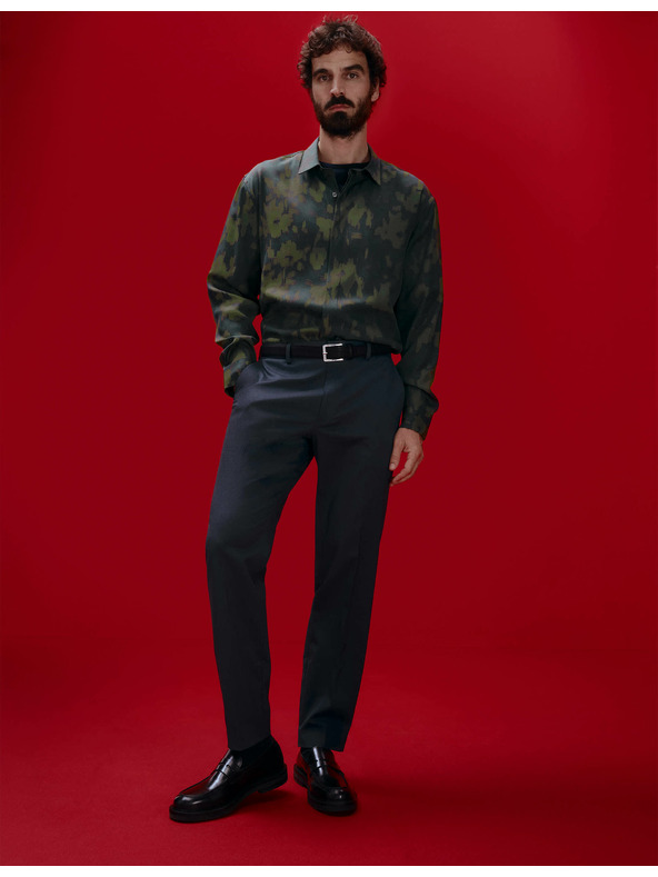 Marks & Spencer Hlače normalnega kroja z úpravou Smart Stretch Marks & Spencer mornarsko modra