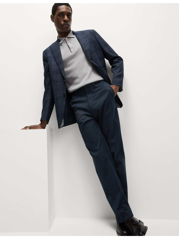 Marks & Spencer Hlače normalnega kroja z úpravou Smart Stretch Marks & Spencer mornarsko modra