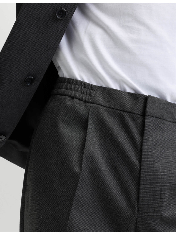 Marks & Spencer Elegantne hlače z elastičnim pasom iz bombažne mešanice Marks & Spencer siva