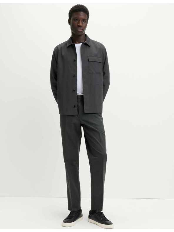 Marks & Spencer Elegantne hlače z elastičnim pasom iz bombažne mešanice Marks & Spencer siva