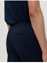 Marks & Spencer Elegantne hlače z elastičnim pasom iz bombažne mešanice Marks & Spencer mornarsko modra