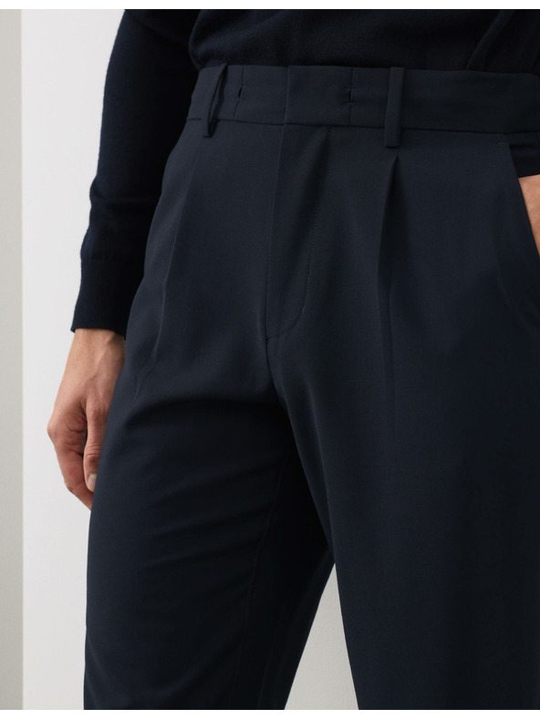 Marks & Spencer Oblačne hlače iz volne mešanice Marks & Spencer mornarsko modra