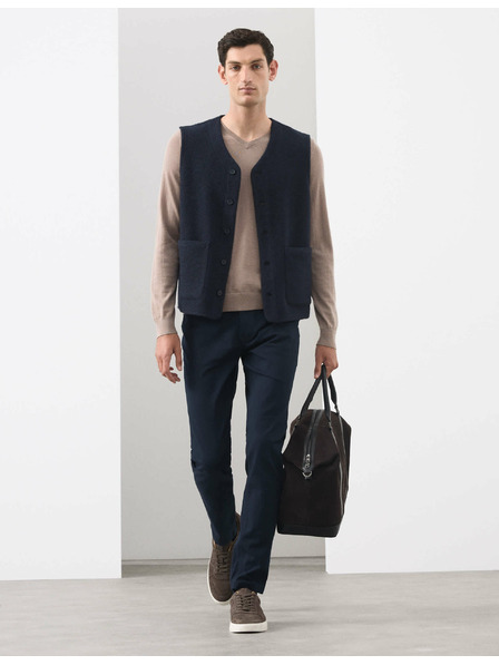 Marks & Spencer Hlače s 5 žepi in keprom Marks & Spencer mornarsko modra