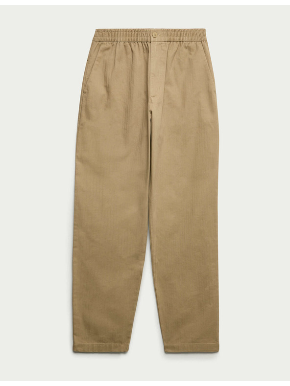 Marks & Spencer Hlače z motivom ribje kosti, iz čiste bombaže Marks & Spencer rjava