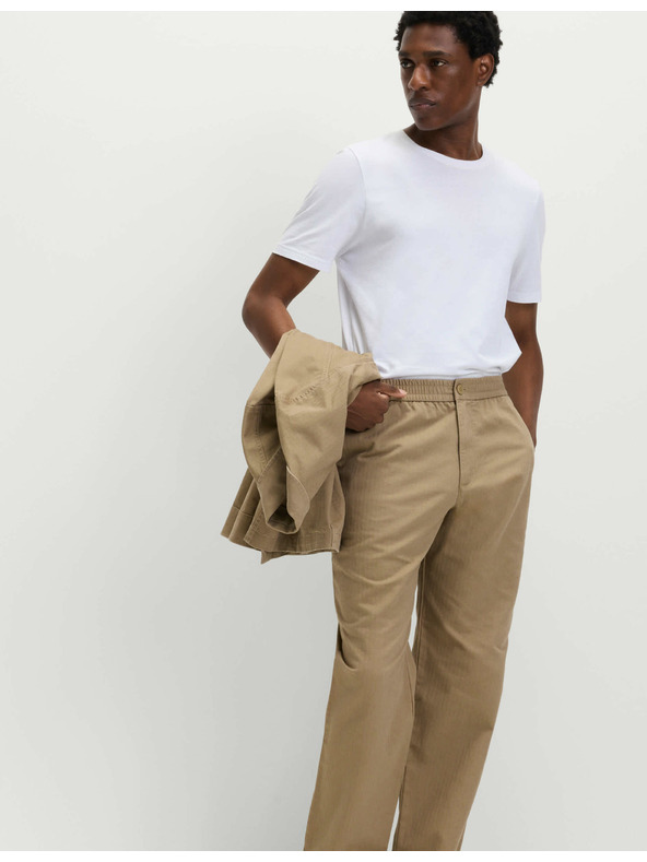 Marks & Spencer Hlače z motivom ribje kosti, iz čiste bombaže Marks & Spencer rjava