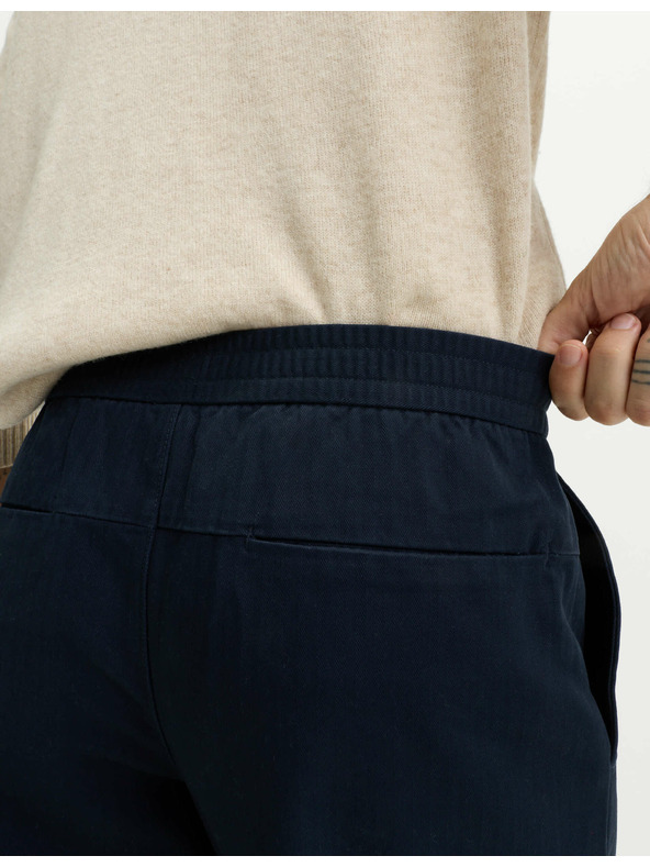 Marks & Spencer Hlače z motivom ribje kosti, iz čiste bombaža Marks & Spencer mornarsko modra