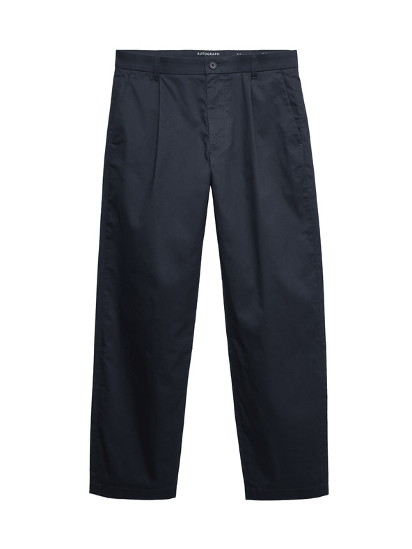 Marks & Spencer Super lahke chino hlače, rahlo zožen rez Marks & Spencer mornarsko modra