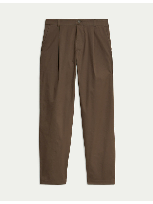 Marks & Spencer Super lahke chino hlače, rahlo zožen rez Marks & Spencer rjava