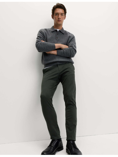 Marks & Spencer Hlače Marks & Spencer stretch chino slim fit sive barve
