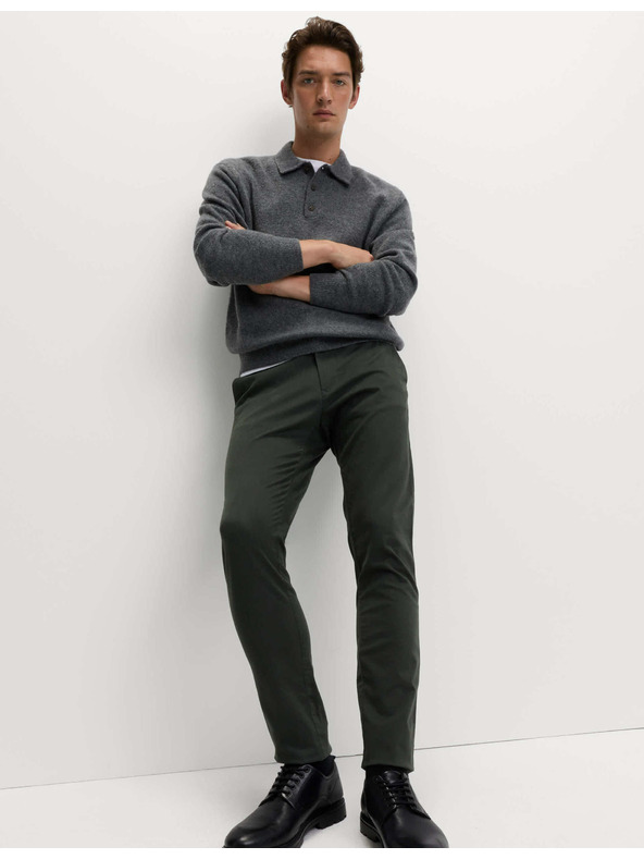 Marks & Spencer Hlače Marks & Spencer stretch chino slim fit sive barve