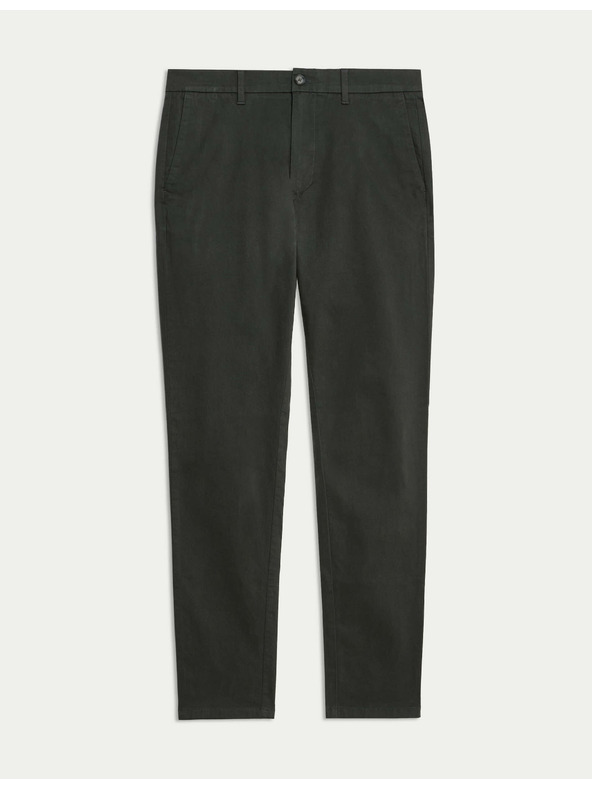 Marks & Spencer Hlače Marks & Spencer stretch chino slim fit sive barve