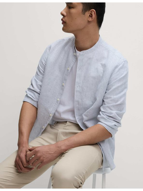 Marks & Spencer Prilegajoče se hlače chino z raztegljivim vzorcem Marks & Spencer bež