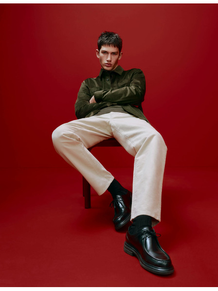 Marks & Spencer Italijanske moleskinaste hlače ravnega kroja, 5 žepov Marks & Spencer bež