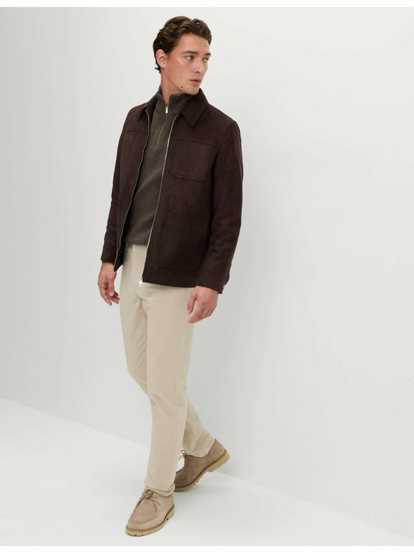 Marks & Spencer Italijanske moleskinaste hlače ravnega kroja, 5 žepov Marks & Spencer bež