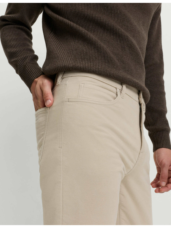 Marks & Spencer Italijanske moleskinaste hlače ravnega kroja, 5 žepov Marks & Spencer bež