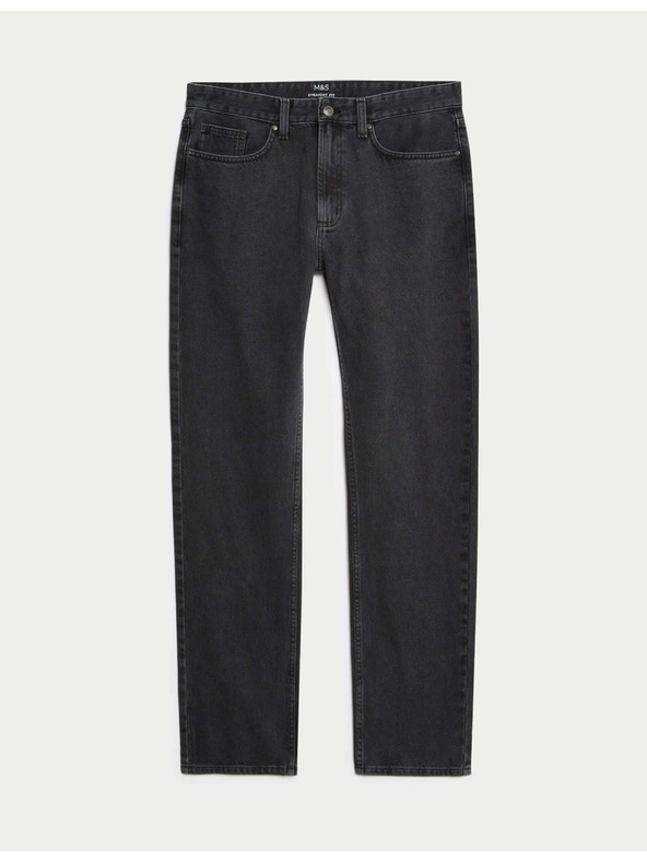 Marks & Spencer Gladke kavbojke ravnega kroja iz čiste bombaževine Marks & Spencer siva