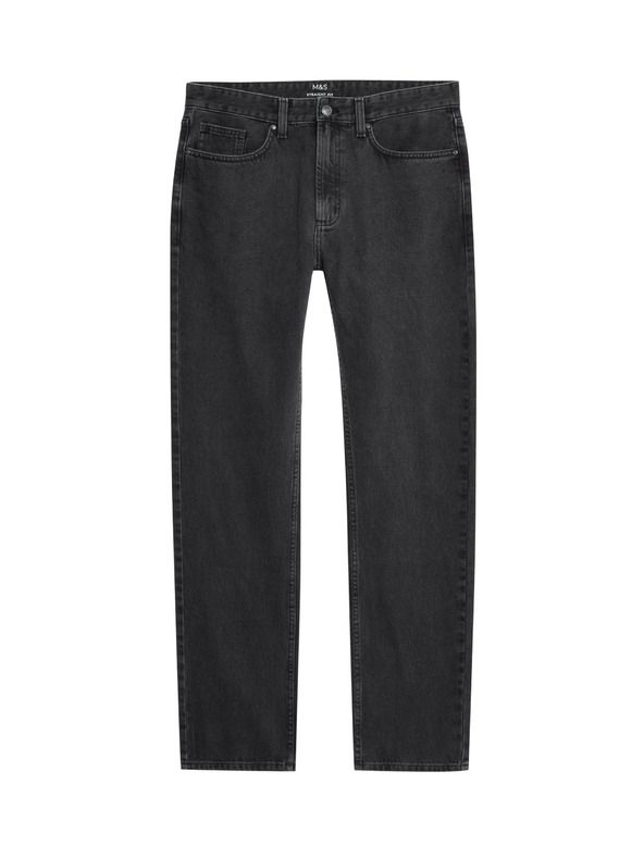 Marks & Spencer Gladke kavbojke ravnega kroja iz čiste bombaževine Marks & Spencer siva