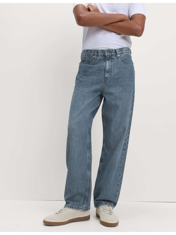 Marks & Spencer Authentic ohlapne trdne kavbojke Marks & Spencer modra