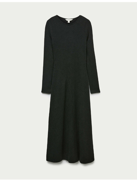 Marks & Spencer Pletene krojena obleke z okroglim izrezom Marks & Spencer črna