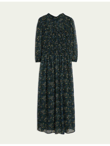 Marks & Spencer Cvetlične nabrane midaxi obleke z izpostavljenim pasom in naborki Marks & Spencer črna