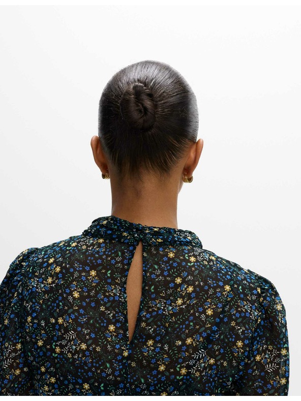 Marks & Spencer Cvetlične nabrane midaxi obleke z izpostavljenim pasom in naborki Marks & Spencer črna