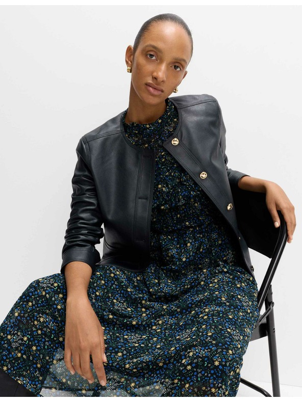 Marks & Spencer Cvetlične nabrane midaxi obleke z izpostavljenim pasom in naborki Marks & Spencer črna